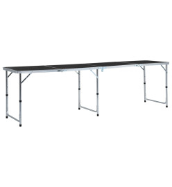 Table pliable de camping Gris Aluminium 240x60 cm