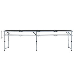 Table pliable de camping Gris Aluminium 240x60 cm