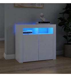 Buffet avec lumières LED Blanc 80x35x75 cm