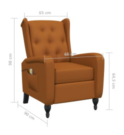 Fauteuil de massage inclinable marron velours