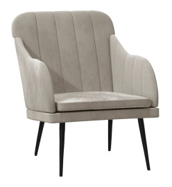 Fauteuil Gris clair 63x76x80 cm Velours