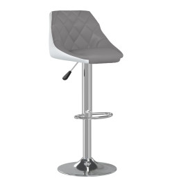 Tabourets de bar lot de 2 gris et blanc similicuir