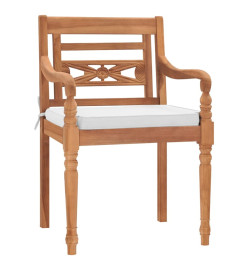 Chaises Batavia 2 pcs avec coussins Bois de teck solide