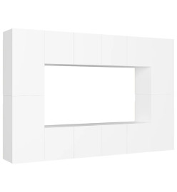 Ensemble de meubles TV 8 pcs Blanc Aggloméré