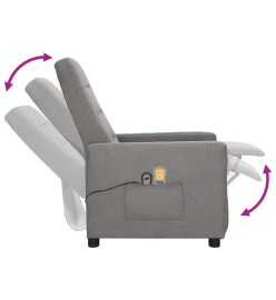 Fauteuil électrique de massage Gris clair Tissu