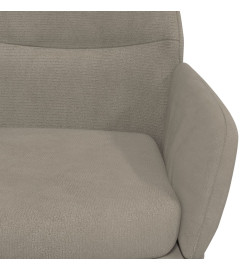 Chaise de relaxation avec tabouret Gris clair Velours