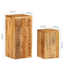 Tables d'appoint 2 pcs Bois de manguier solide