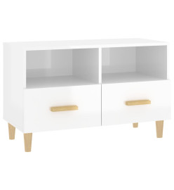 Meuble TV Blanc brillant 80x36x50 cm Bois d'ingénierie