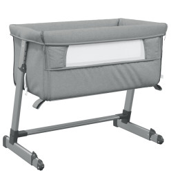 Lit pour bébé avec matelas Gris clair Tissu de lin