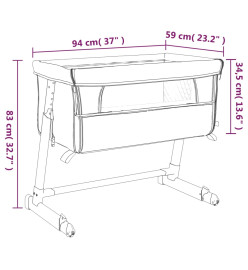 Lit pour bébé avec matelas Gris clair Tissu de lin