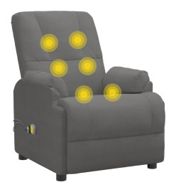 Fauteuil de massage électrique Gris foncé Similicuir daim