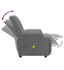 Fauteuil de massage électrique Gris foncé Similicuir daim