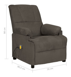 Fauteuil de massage Gris foncé Similicuir daim