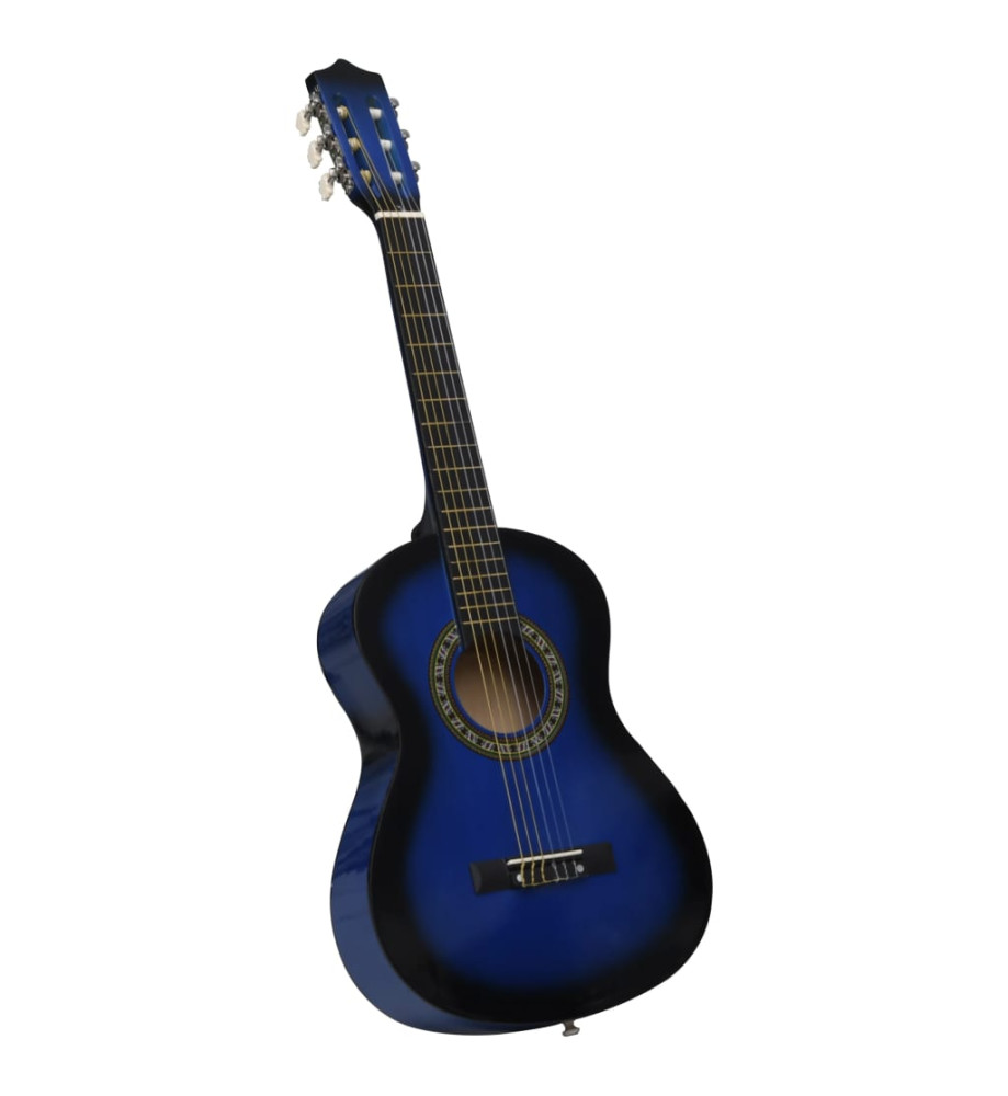 Guitare classique de débutants et enfants Bleu 1/2 34"