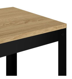 Table d'appoint Marron clair et noir 40x40x45 cm MDF et fer