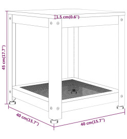 Table d'appoint Marron clair et noir 40x40x45 cm MDF et fer