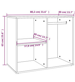 Armoire de dressing Gris béton 80x40x65 cm Bois d'ingénierie