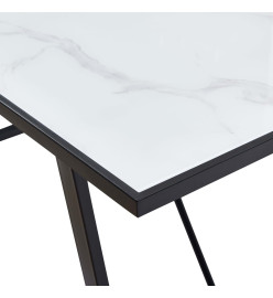 Table de salle à manger Blanc 160x80x75 cm Verre trempé