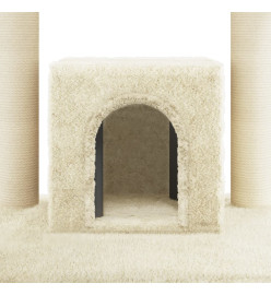 Arbre à chat avec griffoirs en sisal Crème 110 cm