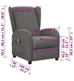 Fauteuil de massage Gris clair Tissu