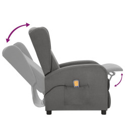 Fauteuil de massage inclinable Gris clair Tissu