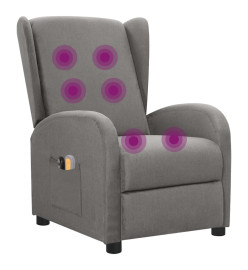 Fauteuil électrique de massage Gris clair Tissu