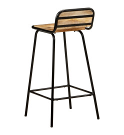 Chaises de bar lot de 2 bois de manguier solide