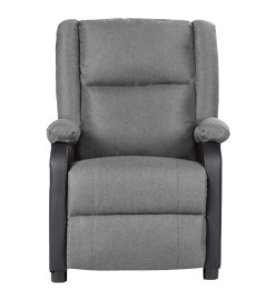 Fauteuil de massage électrique gris clair similicuir et tissu