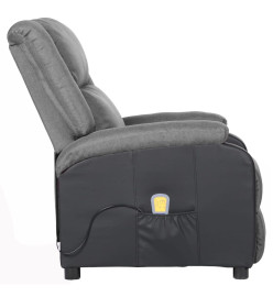 Fauteuil de massage électrique gris clair similicuir et tissu