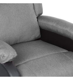 Fauteuil de massage électrique gris clair similicuir et tissu