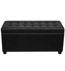 Pouf de rangement Cuir synthétique Noir