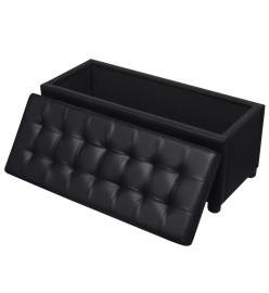 Pouf de rangement Cuir synthétique Noir