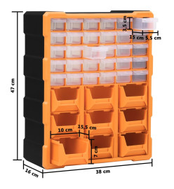 Organisateur multi-tiroirs avec 39 tiroirs 38x16x47 cm