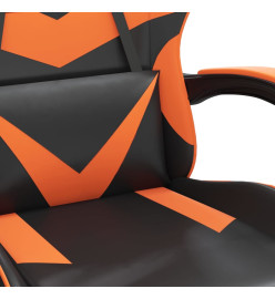 Chaise de jeu pivotante Noir et orange Similicuir