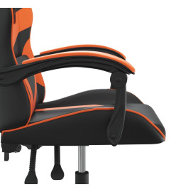 Chaise de jeu pivotante Noir et orange Similicuir