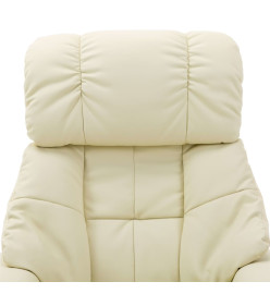 Fauteuil de massage inclinable Crème Similicuir et bois courbé