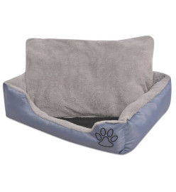 Lit pour chiens avec coussin rembourré Taille L Gris