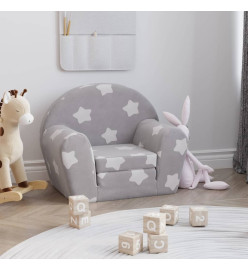 Canapé-lit pour enfants Gris clair avec étoiles Peluche douce