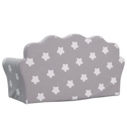 Canapé pour enfants à 2 places Gris clair étoiles Peluche douce