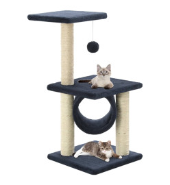 Arbre à chat avec griffoirs en sisal 65 cm Bleu foncé