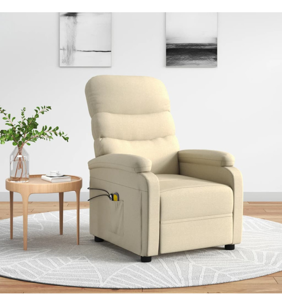 Fauteuil électrique de massage Crème Tissu