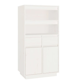 Buffet haut Blanc 60x40x116,5 cm Bois massif de pin