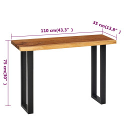 Table console Bois d'arbre à pluie massif 110x35x75 cm