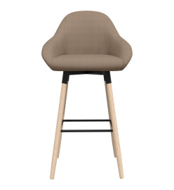 Tabourets de bar lot de 2 taupe tissu