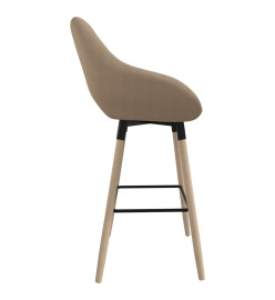 Tabourets de bar lot de 2 taupe tissu