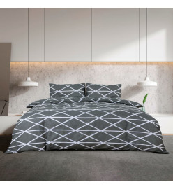 Ensemble de housse de couette Gris 225x220 cm Coton