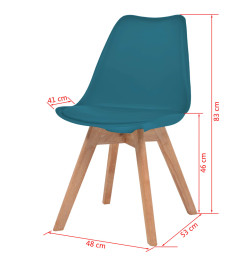 Chaises à manger lot de 6 Turquoise Plastique