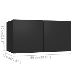 Ensemble de meuble TV 7 pcs Noir Aggloméré