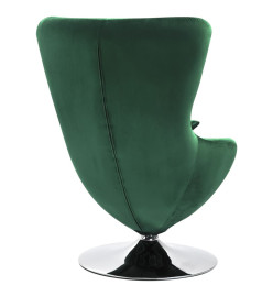 Fauteuil pivotant en forme d’œuf et coussin Vert foncé Velours