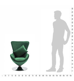 Fauteuil pivotant en forme d’œuf et coussin Vert foncé Velours